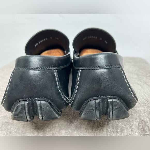 Salvatore Ferragamo Sardegna Driver Loafers Men Black Leather Shoes Size 13 D - Picture 8 of 11